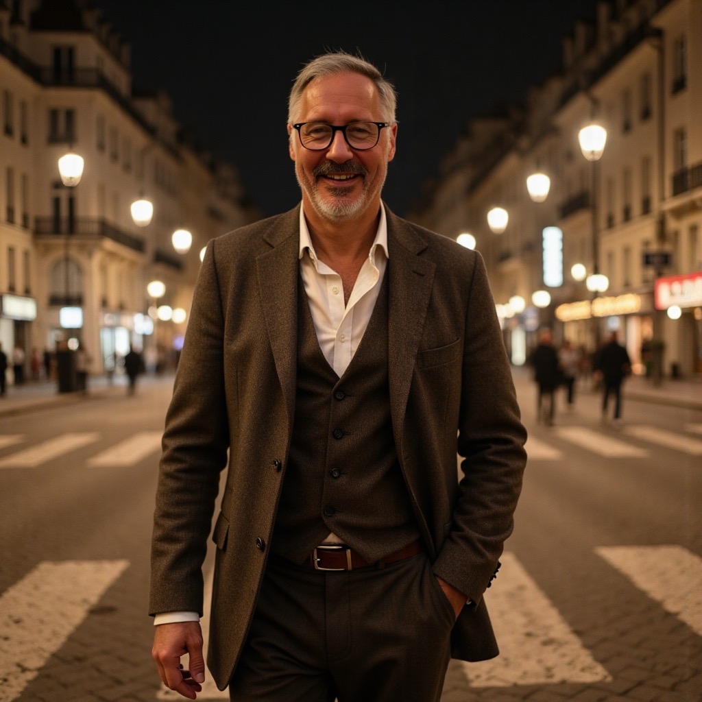 Frédéric Bouzy dans une rue parisienne